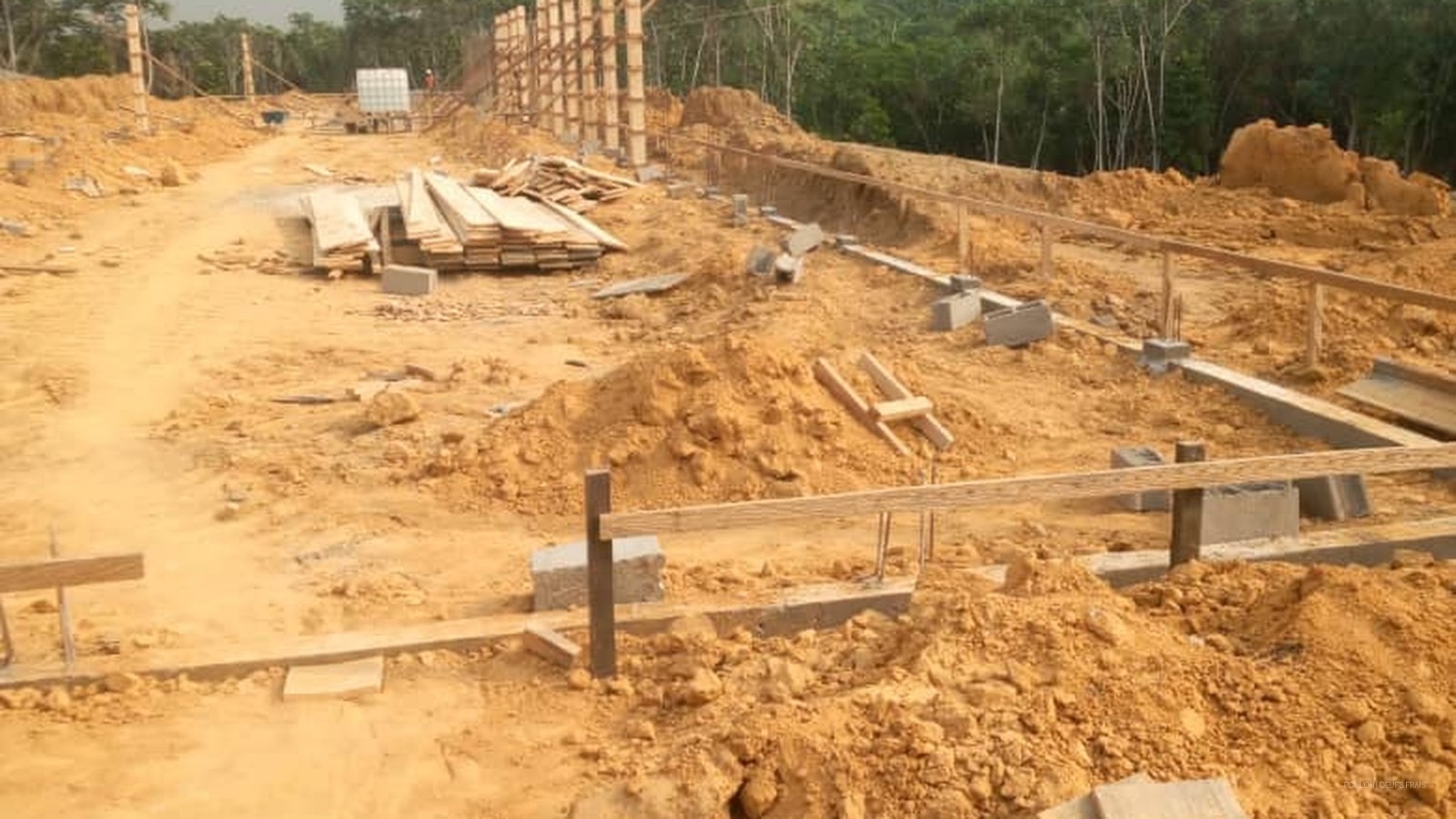 Foundation work for new layer houses